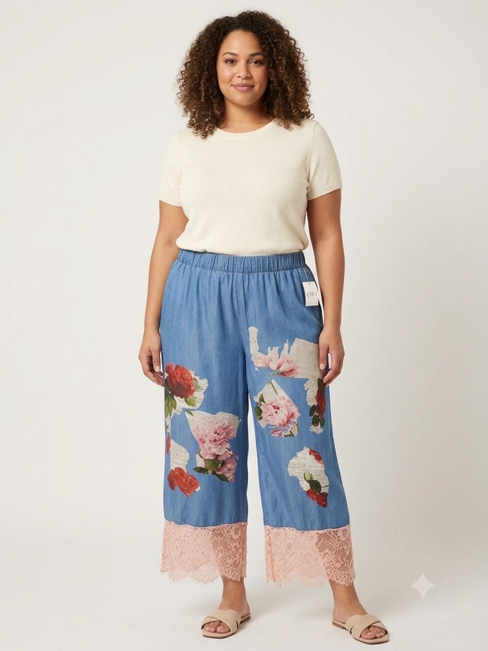 Cato Upcycled Light Blue Denim- wide leg pants ITEM #17